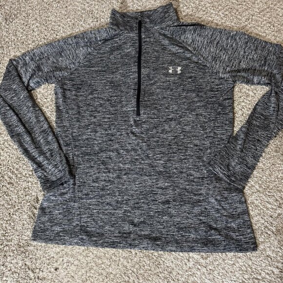 Under Armour Pullover Mens Large Gray HeatGear Tech 1/2 Zip Running Athletic - Picture 1 of 8